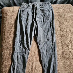 Primark XS Jogger Pants – Charcoal Gray Utility Fit with Elastic Cuffs